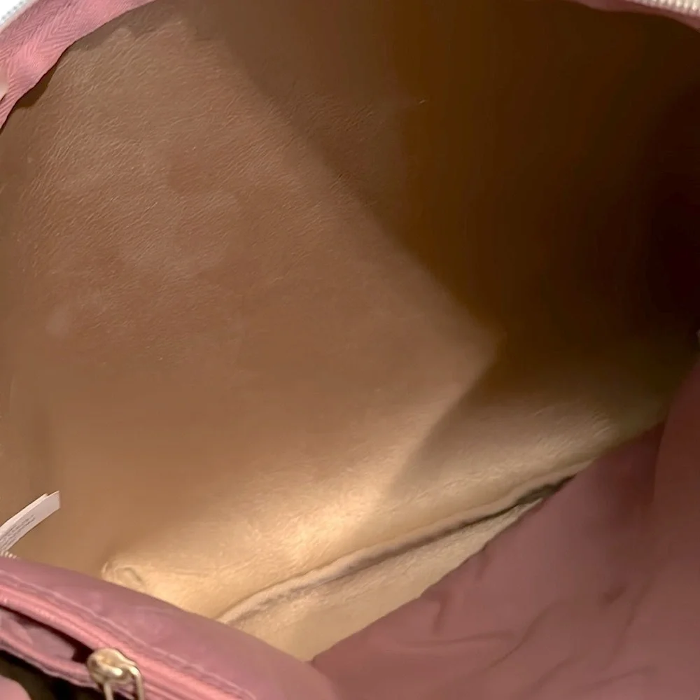 Sonia Kashuk large cosmetics bag pink faux leather NWT